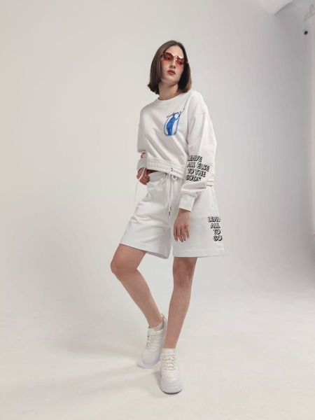 Шорты с принтом и логотипом