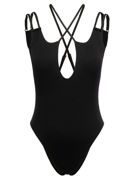 Купальник с бретелями и логотипом