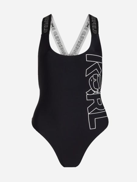 Купальник с эластичными бретелями и логотипом